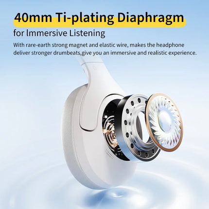 QCY H3 Lite ANC Wireless/Wired Headphones Bluetooth 5.3 Foldable Over Ear Headset HIFI Sound 60H Playtime Earphones Dual Connect
