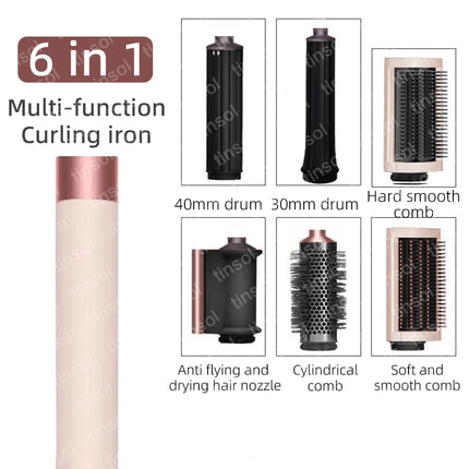 7-in-1 Multi-Function Hair Dryer & Styling Tool Curling Iron Hot Air Curling Brush Curling Barrel Professional Straightener