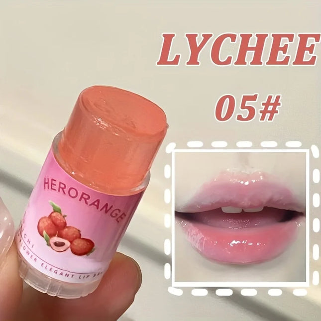 Herorange Lip Flower Elegant Lip Balm Long-Lasting Moisturizing Refreshing Non-Sticky Prevents Dryness and Reduces Lip Lines Primer Christmas Gift