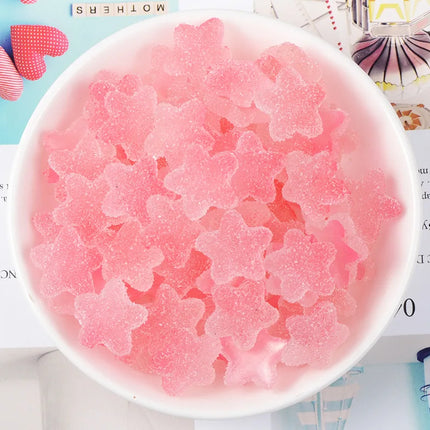 10pcs Slime Charms Soft Candy Resin Star Additives Supplies DIY Kit Filler Decor For Fluffy Clear Cloud Slime Clay 18mm