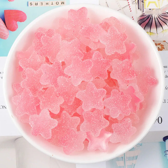 10pcs Slime Charms Soft Candy Resin Star Additives Supplies DIY Kit Filler Decor For Fluffy Clear Cloud Slime Clay 18mm