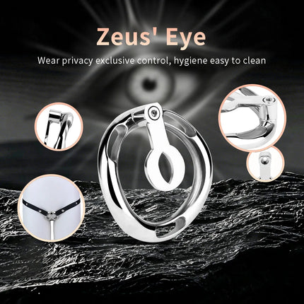 QKKQ Stainless Steel Sissy Men Flat Chastity Cage With Urethral Orifice Loyalty Belt Penis Bondage Adult Game For Men Asceticism