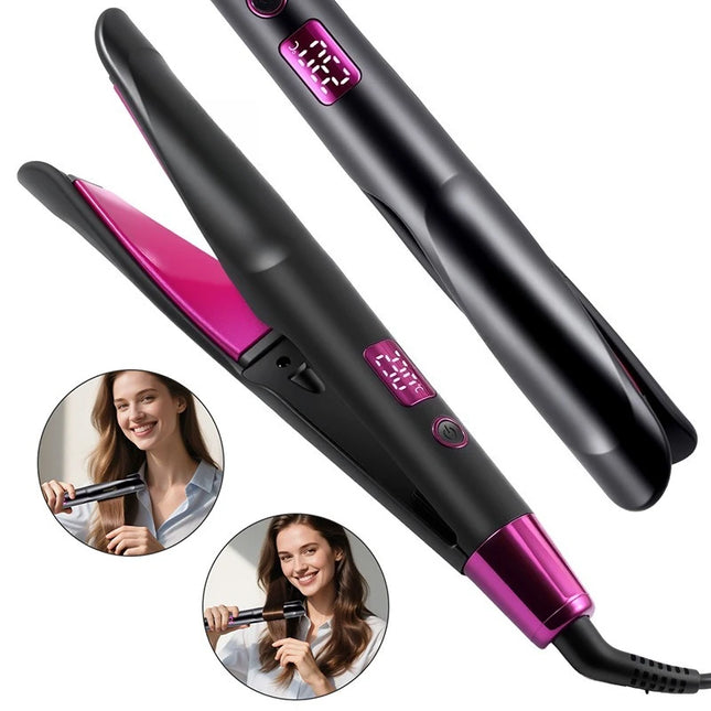 New 2-in-1 Curling Iron & Straightener Multi-Function Hair Styling Tool Dual-Purpose Curling and Straightening Iron