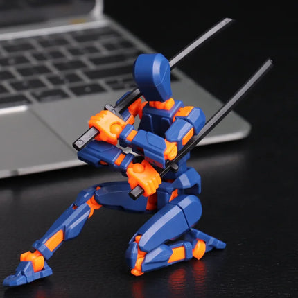 Multi-jointed, transformable robot 3D-printed action figure with 13 joints, DIY assembly gift for adults, parents, and children
