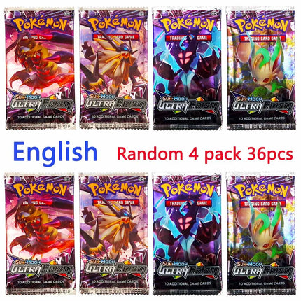 4 Pack Pokemon Cards Team up Sun Moon Thunder English Trading Card Game Evolutions Booster Collectible Kids Toys DESTINED RIVALS