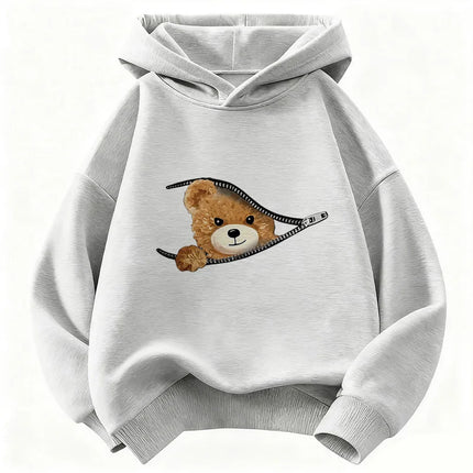 Cute Fashion Bear Funny Hoodie Kids Children's Sweatshirt Hoody for Boys Girls Casual Hoodies Hip Hop Clothes