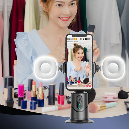 Auto Face Tracking Tripod 360° Rotation Auto Tracking Phone Holder Multi-color Fill Light Follow-up Gimbal Stabilizer for Video