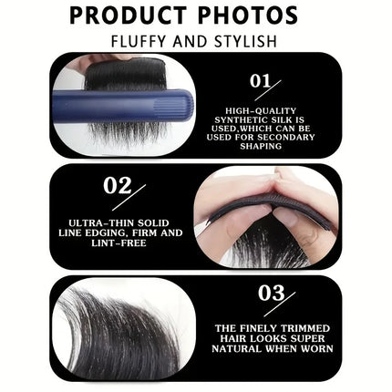Synthetic 10cm Clip In Hair Extensions Short Straight Topper Invisible Seamless Side Cover Hairpiece Natural Volume Easy Wear