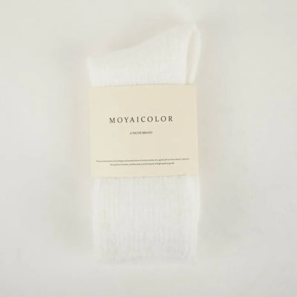 1 Pair Mid Tube Socks for Women Solid Color with Fleece Thickened Warm Floor Socks Winter Thermal Sleep Socks Set High Quality