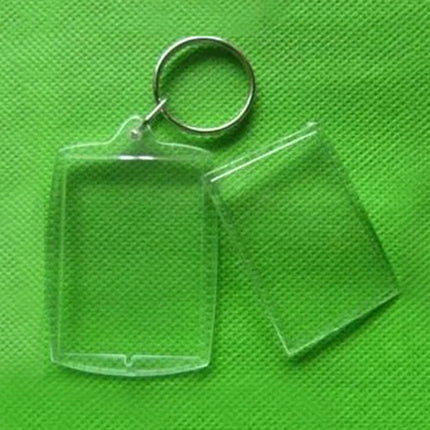 Photo Frame Keychian Acrylic Rectangle Insert Picture Frame Keyring Key Holder DIY Split Ring Gift for Women Ladies Girls