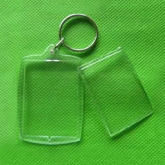 Photo Frame Keychian Acrylic Rectangle Insert Picture Frame Keyring Key Holder DIY Split Ring Gift for Women Ladies Girls