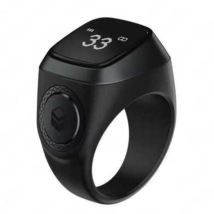 2025 Qibla Smart Zikr Ring Praise Tasbih Tally Electronic Digital Counter for Muslims Prayer Time Vibration Reminder Waterproof