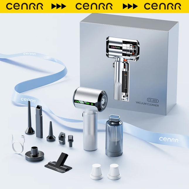 CENRR New LED Power Display Car Vacuum Cleaner 7500mAh Strong Suction Powerful Portable Handheld Car Cleaner for Home - A Gift