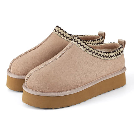 Comwarm Winter Fuzzy Women's Slippers Fluffy Warm Outdoor Slides High Quality Cotton Shoes Platform Plush Lining Women Slippers