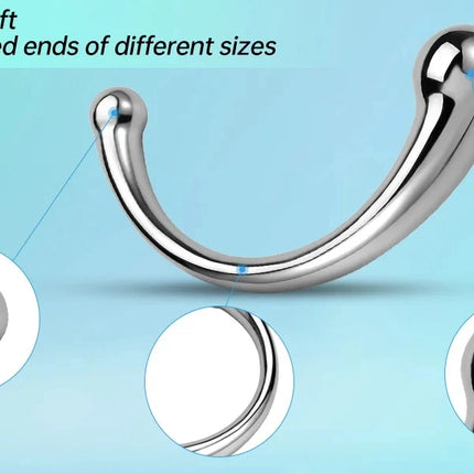 Double Ended Stainless Steel G Spot Wand Prostate Massage Stick Pure Metal Penis P-Spot Stimulator Anal Plug S&M anal dilator