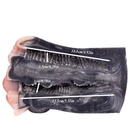GEEBA Dual Hole Animal Pussy Man Penis Stroker Fantasy Silicone Male Masturbator Realistic Vagina Pocket Onahole Adult Sex Toys