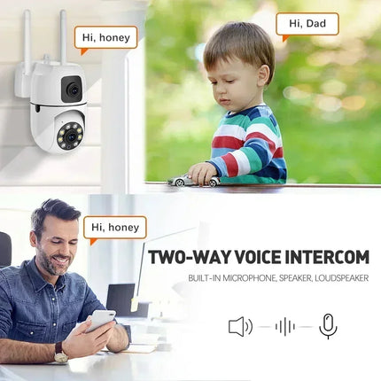 8MP Wifi Camera Dual Lens Security Wireless Outdoor Cameras Two-way Audio  AI Human Tracking Color Night Vision Baby Monitor