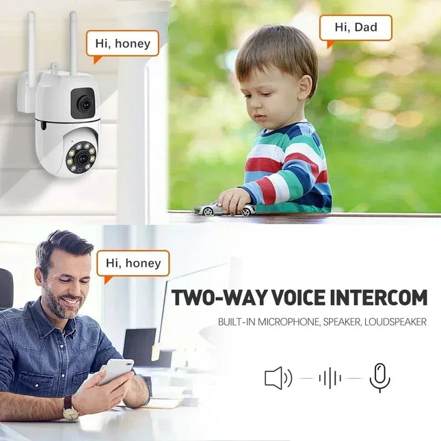 8MP Wifi Camera Dual Lens Security Wireless Outdoor Cameras Two-way Audio  AI Human Tracking Color Night Vision Baby Monitor