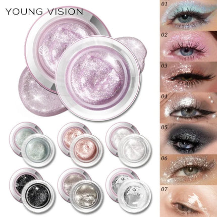 Multi-Use Liquid Glitter Eyeshadow High Shine Shades Gel Liquid Eyeshadow Water Light Quick Dry Long Lasting Multi-Use Makeup