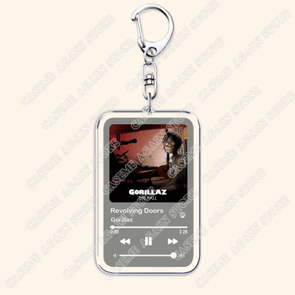 Hot Gorillaz Band Music Keychains for Women Accessories Bag Feel Good Inc Clint Eastwood Song Keying Jewelry Fans Friends Gifts