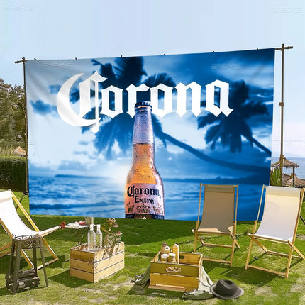 C-Corona E-Extra Beer Anime Chart Creative Pattern Hanging Flag Polyester Printed Banner Hand Pulled Flag