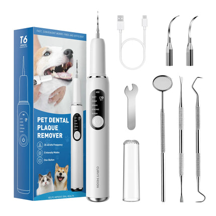 Dog Dental Cleaner For Teeth Tartar Eliminator Waterproof IPX6 Ultrasonic 5 Modes Dental Teeth Scaler For Pet Teeth Cleaning