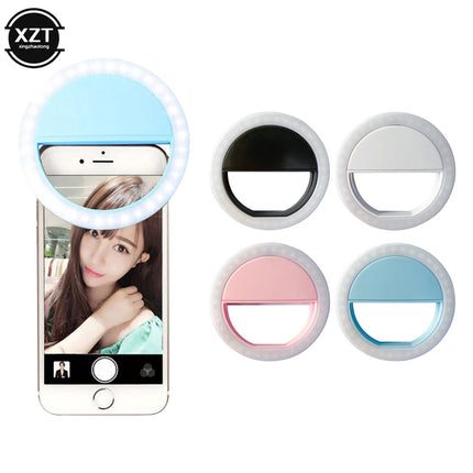 Led Selfie Ring Light Mobile Phone Lens LED Selfie Lamp Ring for IPhone Samsung Xiaomi Huawei Phone Selfie Clip Light Accessoire