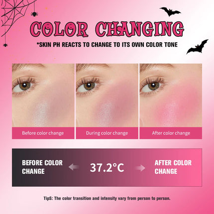 PH Color Changing Magical Black Cream Long-wearing Blush Cheeks Lips Natural Pink Moisturize Long Lasting Makeup Cosmetics