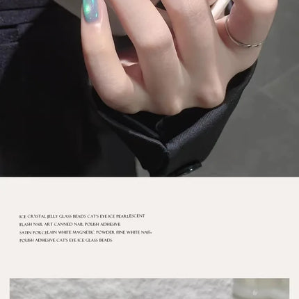 Ice Transparent Crystal Cat Eye Nail Polish Gel Mint Green Glass Bead Cat Eye Nail Magnetic UV Soak Off Gel Varnish Supplies