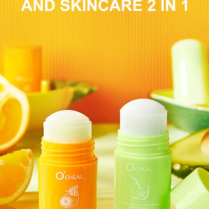 Ocheal Avocado Cleansing Makeup Remover Gel Stick Facial Eye Lip Orange Deep Cleaning Balm Cream Stick Clean Cleanser Skin Care