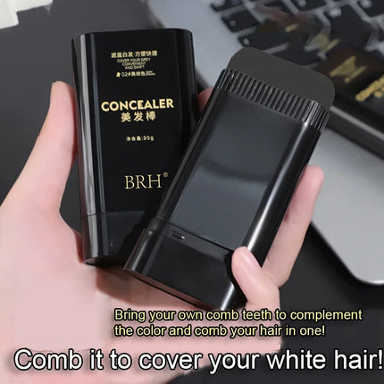 Black Hair Stick, Gray Hair Covering Artifact No Color Loss Disposable Hair Dye Stick Roots Black Color