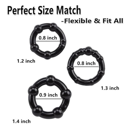 3 Pcs/Set Adult Supplies 18+ Stronger Erection Cock Ring Delay Ejaculation Penis Ring Sex Toys For Men Dick Enlargement Silicone