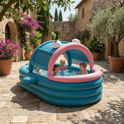 Jumbo Whale-Shaped Inflatable Pool, Family-Sized Water Fun, Perfect for Outdoor Summer Gatherings, Ideal for Kids and
