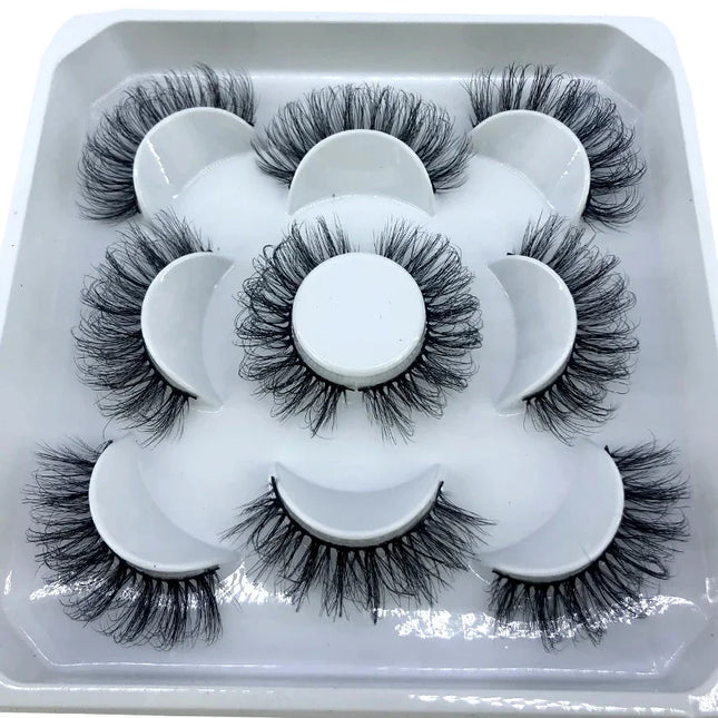 AMSDCN New 5-Pair 8-25mm Natural 3D Mink Eyelash Extension Maquiagem