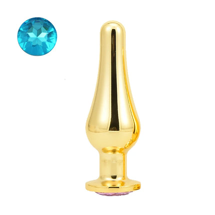 Golden Stainless Steel Anal Plug Crystal Metal Butt Plug Stimulator Anal Sex Toys for Couples Prostate Massager Dildo 3 Size
