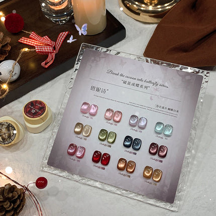 12g Reflective Magnetic Cat Eye Gel Polsih 12 Colors Set Soak Off Varnish Semi Permanent Holographic Cat Eye Gel Nail Art