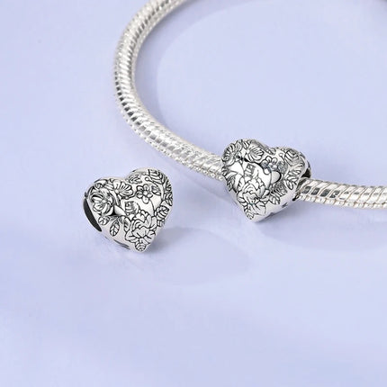 925 Silver Color Star Moon Heart Safety Chain CZ Beads Angle Wing Pendant Fit Bangle Charms Bracelet DIY Women Original Jewelry