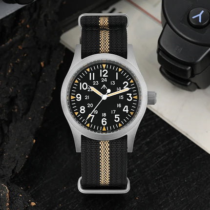 Militado ML05 Vintage Watch VH31 Sweep Second Movement Domed Sapphire Crystal With High Clear AR Coating Luminous 38mm Watches