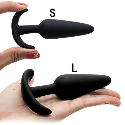 100% Soft Silicone 3 Sizes Anal Plug Butt Plug Stimulator Massager Adults Sex Toy for Men/Women Unisex Gay Prostate Anal Trainer