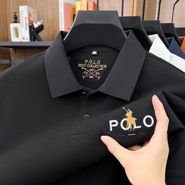 Summer Cotton Short Sleeved T-shirt for Men, 2026 New High-end Brand, Business Casual Pony Embroidery Polo Shirt