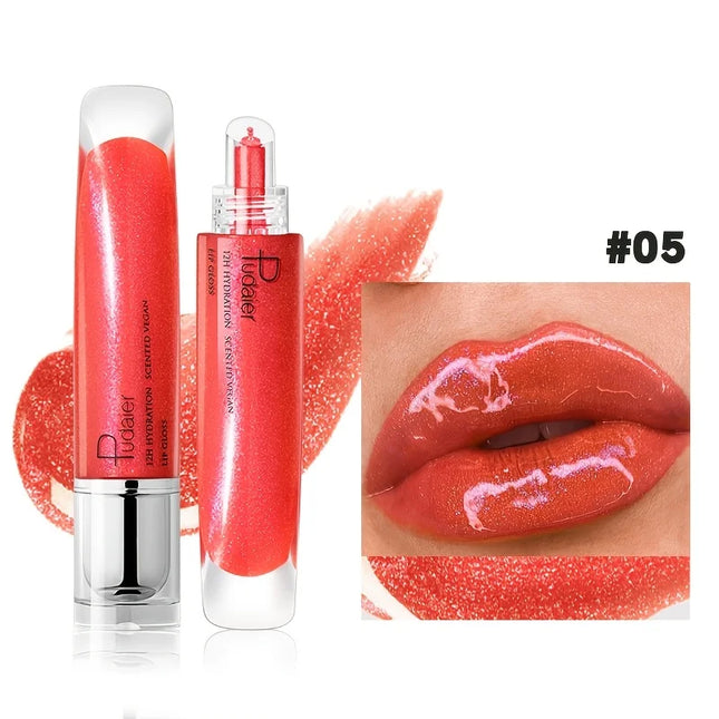 Non Sticky Waterproof Lip Gloss High Shine Long Lasting Moisturizing Plumping Lip Glaze Easy Application