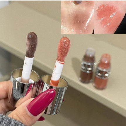 Transparent Moisturizing Lip Gloss Hydrating Drying Lips Mirror Lipstick Makeup Crystal Lip Oil Mirror Lip Glaze Tinted Plumper