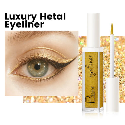 2PC Glitter Mascara & Metallic Eyeliner Duo, Waterproof, Smudge-Proof, Long-Lasting Shine for Luxurious Glamour Makeup