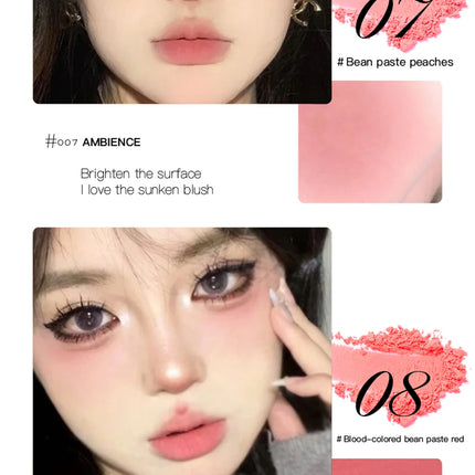 Monochrome Matte Blusher Palette Soft Silky Cheek Natural Facial Rouge Plate Lasting Nude Low Saturation Powder Blusher Disk
