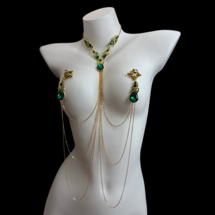 Emerald with Diamond Accents Nipple Clamps and Collar 5 Styles BDSM Nipple Stimulation Sexy Accessories for Women Adult Sex Toys