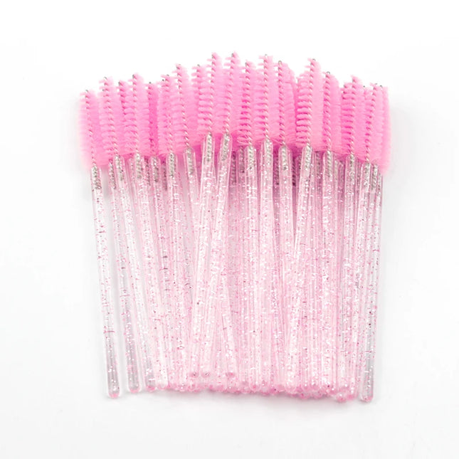 25/50/100 Pcs Eyelash Brushes Mascara Wands Eyelash Makeup Brush Spoolies for Eyebrow Eye Lash Extension Removing Beauty Tools