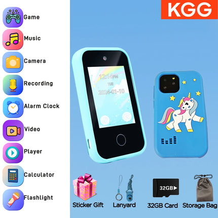 New Kids Smart Phone Toys Unicorn Toddler Play Phone Dual Camera Cell Phone Travel Toy Preschool Learning for Boys Girls Gifts