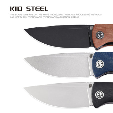 Petrified Fish Beluga PFP01 Lightweight Folding Knife EDC K110 G10 Handle Knife for Hunting Fishing Outdoor Camping Survival