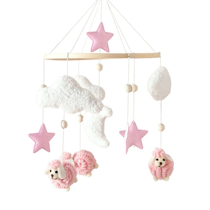 Baby Mobile Toy Wooden 0-12 Months Rattle Toy Baby Crib Mobile Toy Teddy Plush Alpaca Crib Bell Hanging Toy Baby Crib Bracket