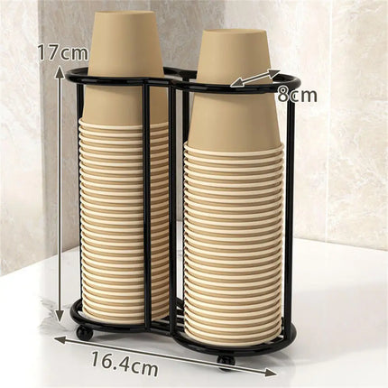 Disposable Cup Storage Holder Rack Shelf Water Tea Cups Wood Dispenser with Longer Stick Mug Display Stand Organizer Supplies
